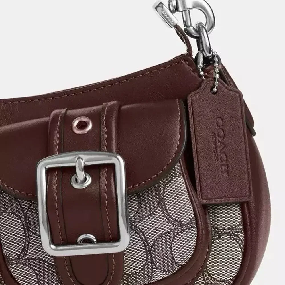 NWT Coach Ashton Bag In Signature Jacquard CBJ00 Silver/Oak/Maple